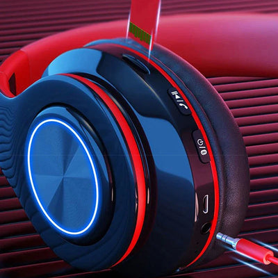 B39 Wireless Illuminated Headset Over-ear HiFi Stereo Headphones Foldable Gaming Headset For Airplane Travel Work Workout Home