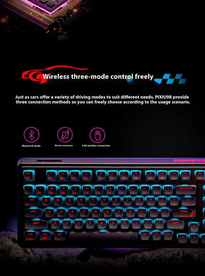 Cherry PIXIU98 Wireless Bluetooth Tablet Keyboard, LCD display screen