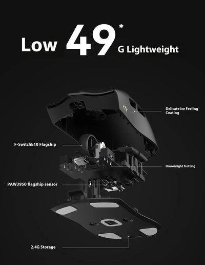 ATK Blazing Sky X1 Pro Max Ultra ULTIMATE Mouse Three Mode Bluetooth Wireless Mouse Paw3950 8K Lightweight FPS E-sports Pc Gamer