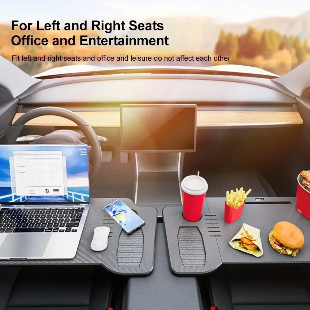 Car Laptop Desk Folding Steering Wheel Table Food Tray For Tesla Model 3 / Y Auto Steering Wheel Laptop Desk Drinks Tray Holder