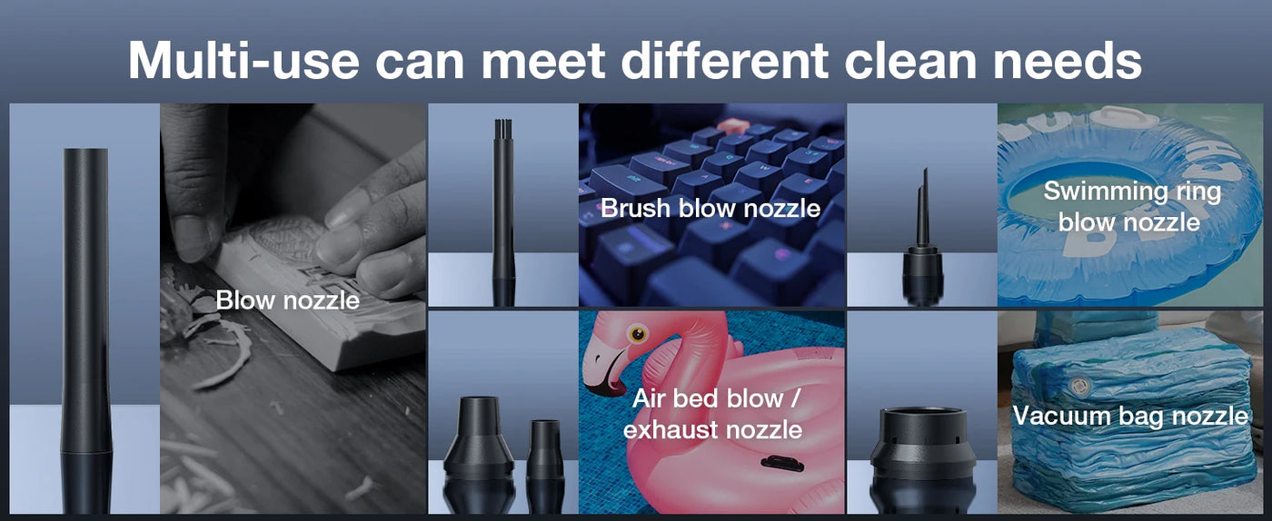 MECO ME CA1 Compressed Air Duster for Computers Protable Cordless Air Blower Computer Cleaning with LED Light for PC Keyboard