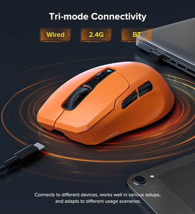 Kysona Uranus Pro Wireless Game Mouse Bluetooth 2.4g Three Mode E-Sports Lightweight Ergonomics Gaming Mouse For PC Gamer Gift