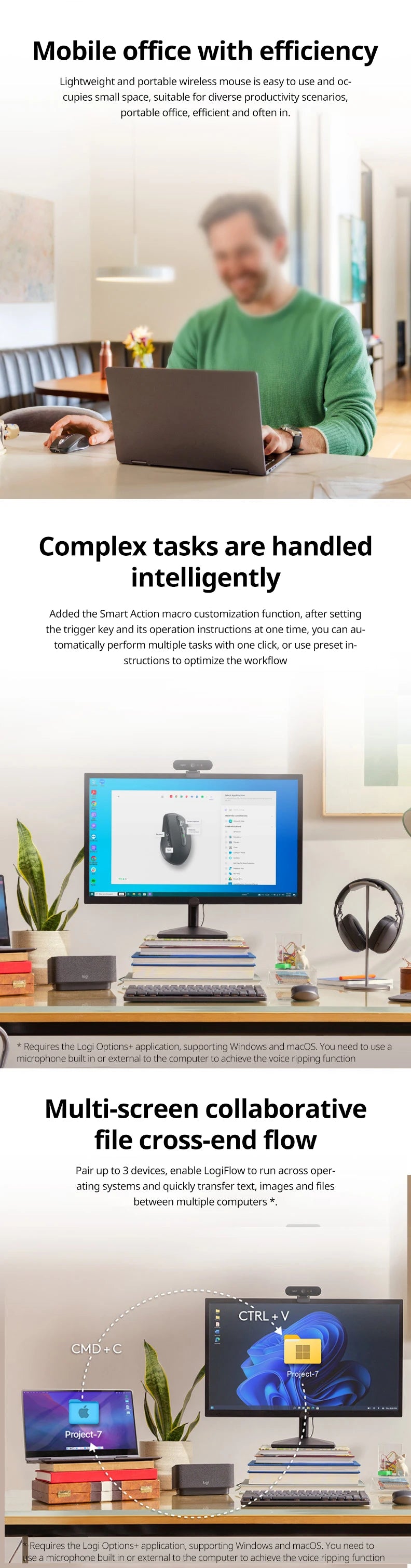Logitech Master Series MX Anywhere 3S Bluetooth Wireless Silent Mouse Soft sound Office Female Tablet