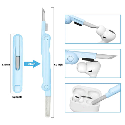 7-in-1 Computer Keyboard Cleaner Brush Kit Bluetooth Earphone Cleaning Pen For Airpods 3 Pro Headset Cleaning Tool Keycap Puller
