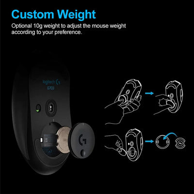 Logitech G703 LIGHTSPEED HERO Sensor E-sports Gaming Mouse 25600DPI Rechargeable Ergonomic 2.4G Wireless Mice RGB Backlight 1ms