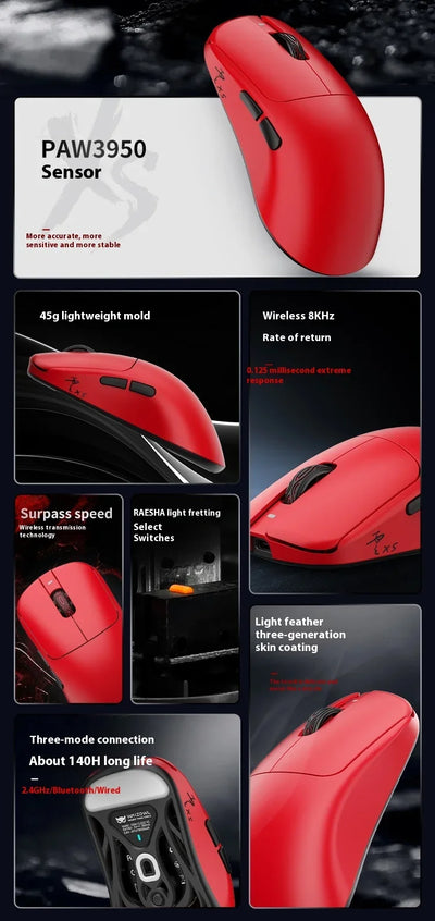 Waizowl OGM CloudXS Gaming Mouse Wireless 3mode E-sports Mice PAW3950 Lightweight Customziation Mouse Computer Accessories Gifts