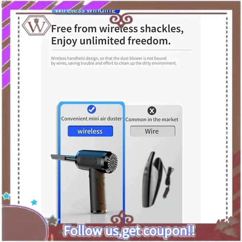 Latest Portable Compressed Air Duster Blower Cleaner USB Charging Computer Household Blower Cleaner Car Powerful Cleaning Durabl