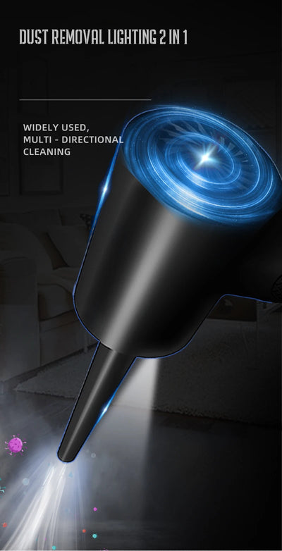 Compressed Air Duster for Computers Protable Cordless Air Blower Computer Cleaning with LED Light for PC Keyboard Crumbs Car