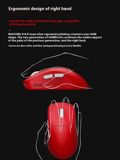 Waizowl Ogm Pro V2 Mouse Three Mode Wireless Paw3950 30000dpi Lightweight Customized Gaming Mouse For Desktop Computer Mice Gift