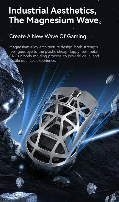 ATTACK SHARK  R2 Magnesium Alloy Wireless Mouse PAW3950 Lightweight Gaming Esports Bluetooth Three-Mode 8k Gaming Office Mouse
