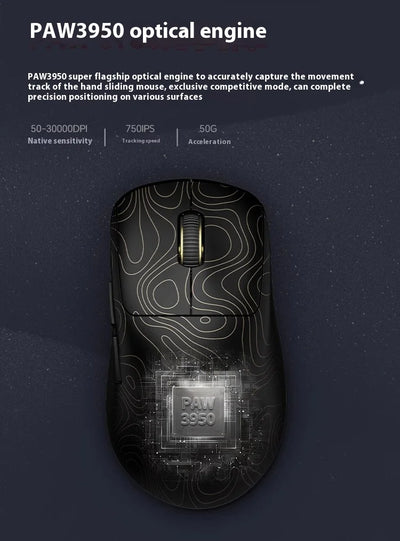 Waizowl Ogm Pro V2 Mouse Three Mode Wireless Paw3950 30000dpi Lightweight Customized Gaming Mouse For Desktop Computer Mice Gift