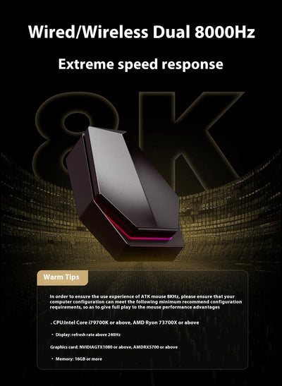 NEW ATK X1 Master Wireless Mouse Dual Mode Connection Paw 3950uitra 30000dpi Ergonomic Design Lightweight E-Sports Gaming Mouse