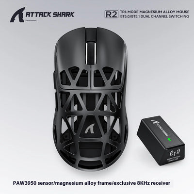 ATTACK SHARK  R2 Magnesium Alloy Wireless Mouse PAW3950 Lightweight Gaming Esports Bluetooth Three-Mode 8k Gaming Office Mouse