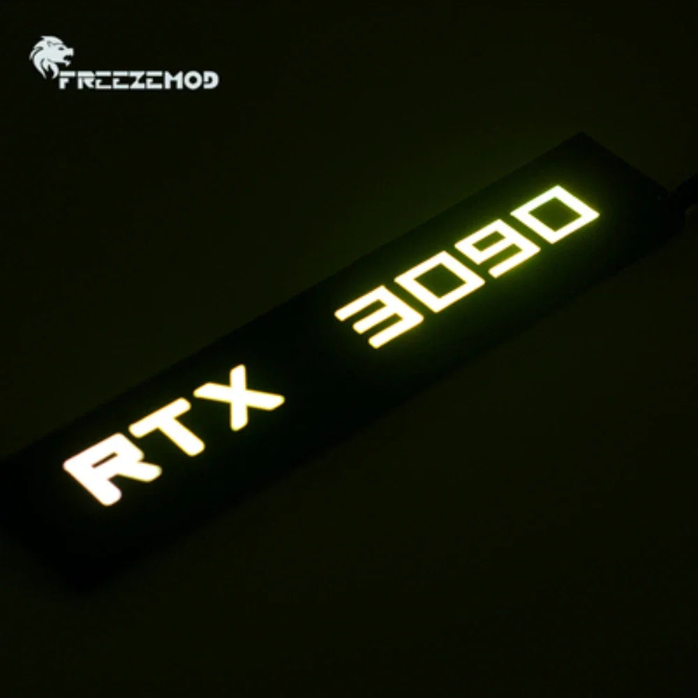 FREEZEMOD Mini VGA Side Light Panel 5V 3PIN A-RGB Graphics Card Luminous Nameplate PC Case Decorative Light Panel AURA SYNC