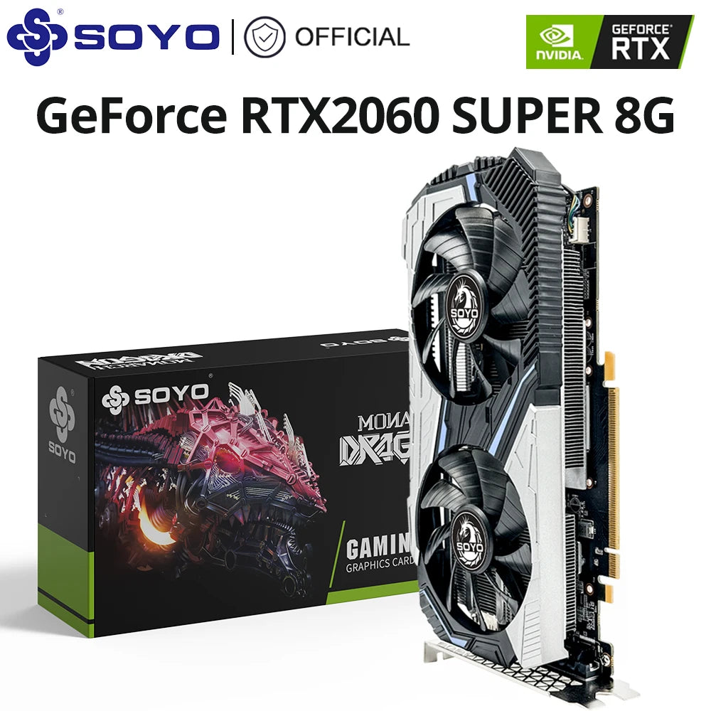 SOYO World Premiere Nvidia Geforce RTX 2060 SUPER GDDR6 8G Graphics Card 256Bit White Video Gaming Card Full New GPU RGB Card