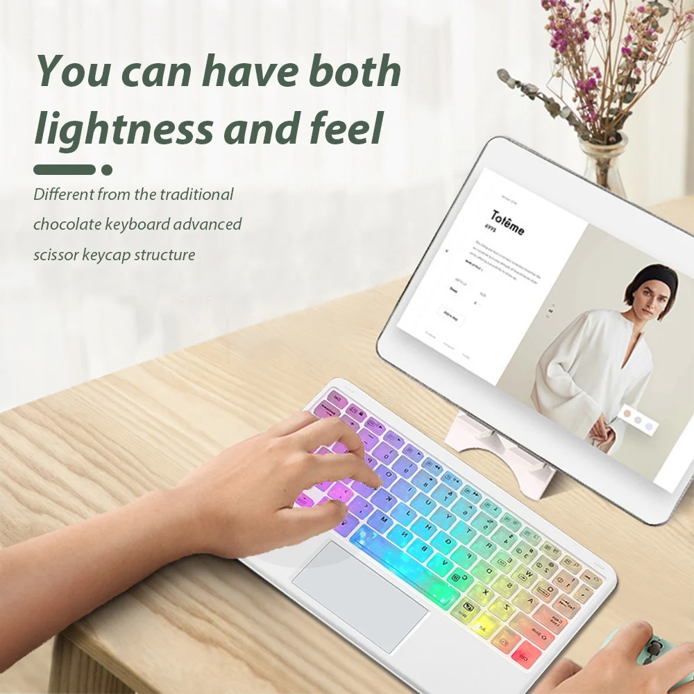 Wireless Backlight Keyboard And Mouse With Touchpad For Apple Huawei Samsung Xiaomi Rechargeable Ultra-Thin Tablet Teclado