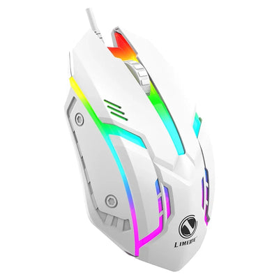 Limei S1 E Sports LED Luminous Backlit Wired Mouse USB Wired For Desktop Laptop Mute Office Computer Gaming Mouse
