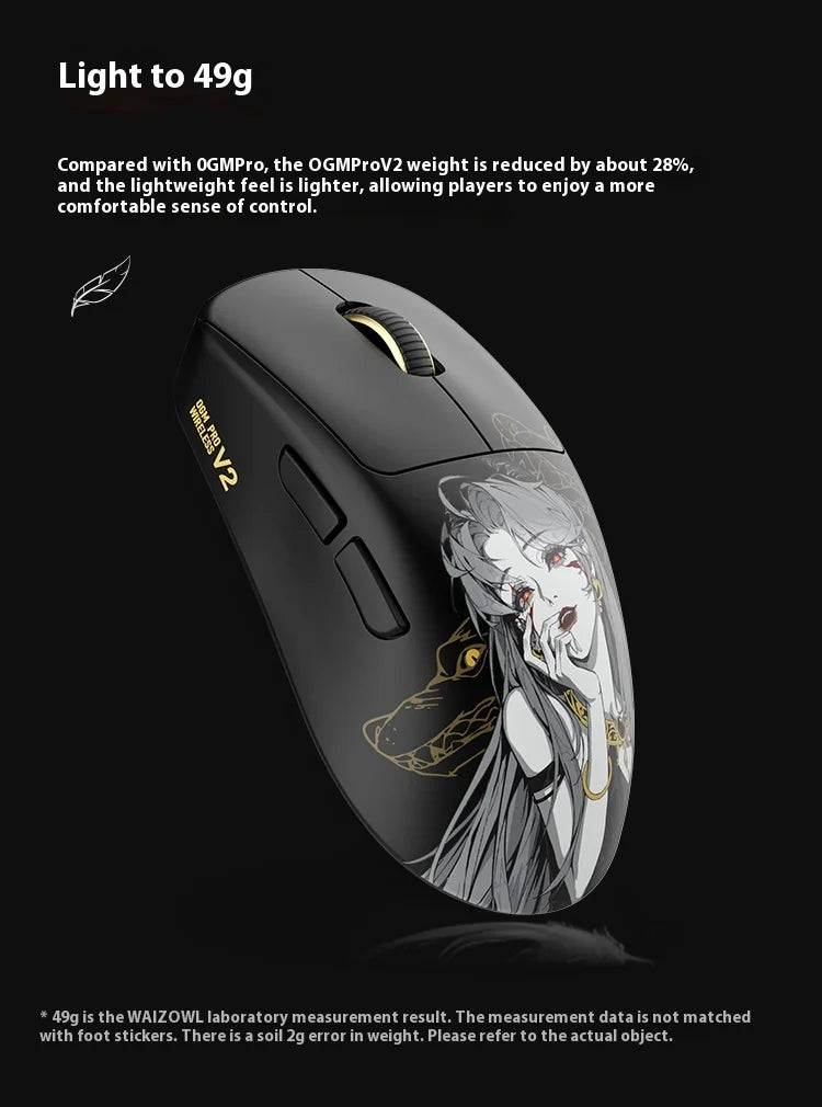 Waizowl Ogm Pro V2 Mouse Three-Mode Wireless Paw3950 30000dpi Gaming Mouse Lightweight Customize Mouse For Desktop Computer Gift