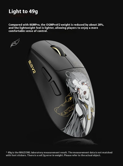 Waizowl Ogm Pro V2 Mouse Three-Mode Wireless Paw3950 30000dpi Gaming Mouse Lightweight Customize Mouse For Desktop Computer Gift