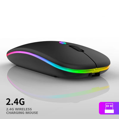 Wireless Mouse For Laptop PC 2.4GHz RGB Rechargeable Mouses Wireless Computer Silent Mice LED Backlit Ergonomic Gaming Mouse