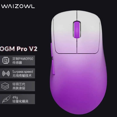 Waizowl Ogm Pro V2 Mouse Three Mode Wireless Paw3950 30000dpi Lightweight Customized Gaming Mouse For Desktop Computer Mice Gift