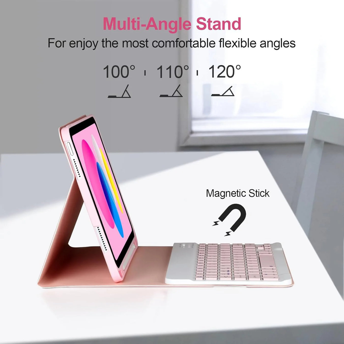 iPad 10th Gen Case with Keyboard Wireless Detachable Folio Keyboard Cover with Mouse Pencil Slot for iPad 10th Gen 10.9Inch 2022
