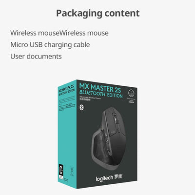Logitech MX Master2s Wireless Bluetooth Mouse for Office iPad Laptop Desktop Computer Rechargeable Model