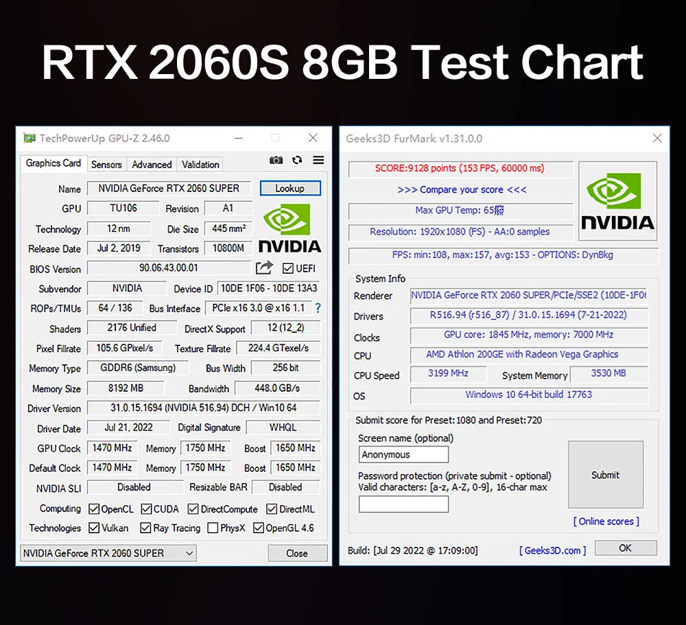 MLLSE RTX 2060 Super 8GB Graphics Card GDDR6 256 Bit PCI-E 3.0×16 8Pin NVIDIA GPU Rtx 2060super Gaming Video Card Placa De Vide