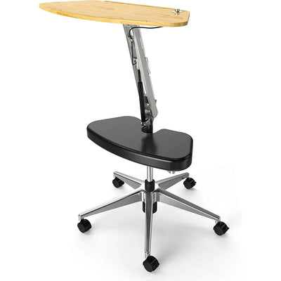 Mobile Laptop Stand with Adjustable Height Tabletop and Padded Footrest Office and Home Workstation