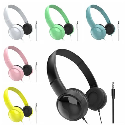 3.5mm Adjustable Headphones Kids Over Ear Stereo Headband Gaming Girl Gift for Mobile Tablet