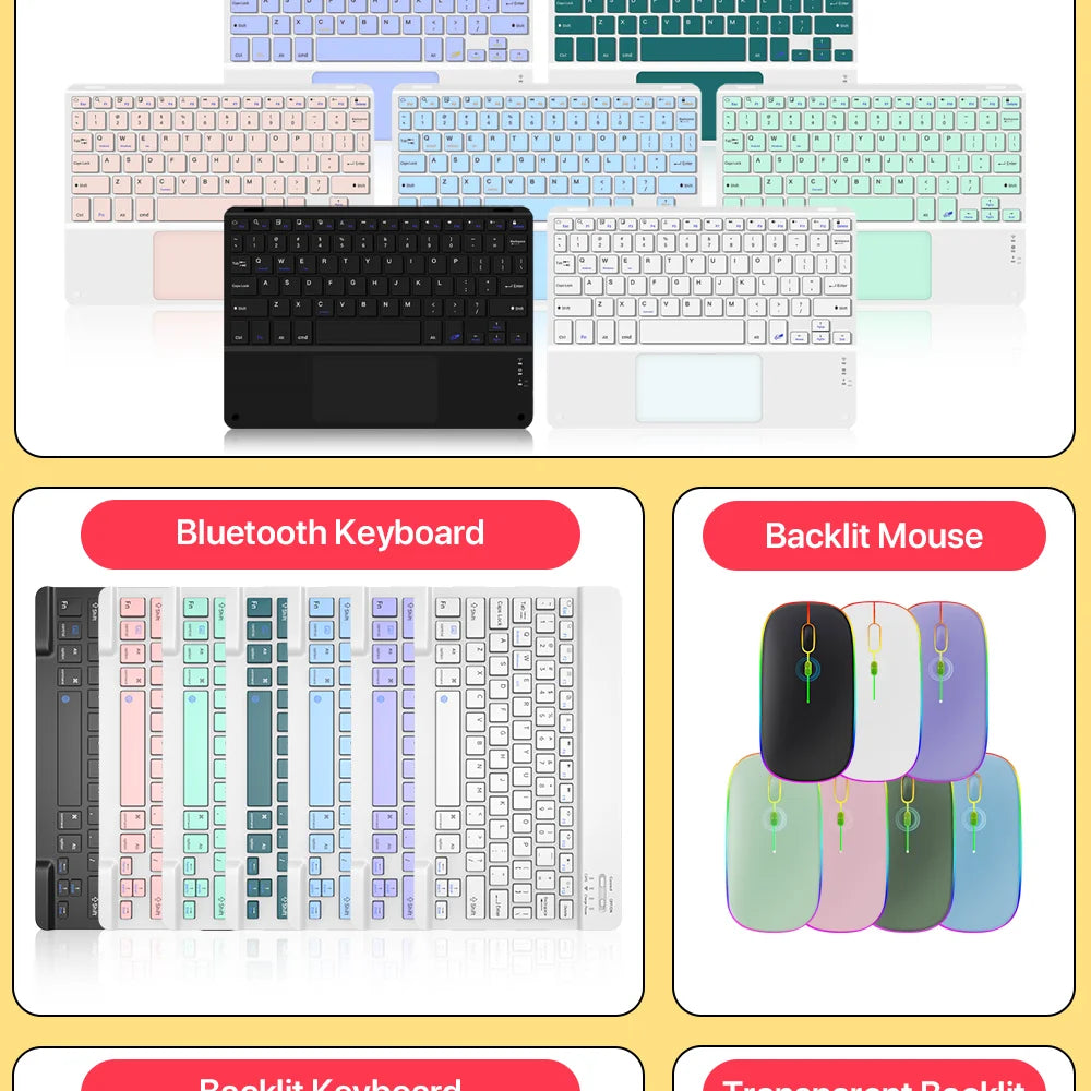 Wireless Backlight Keyboard And Mouse With Touchpad For Apple Huawei Samsung Xiaomi Rechargeable Ultra-Thin Tablet Teclado