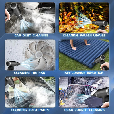 Electric Air Duster Blower Fan 110000RPM PC Duster Keyboard Mini Turbo Fan Car Dryer Rechargeable for Car Cleaning