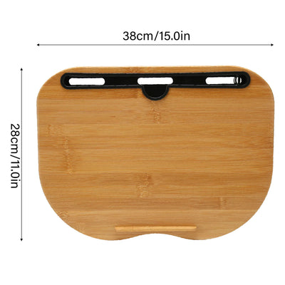 Laptop Desk with Pillow Cushion Bamboo Wood Portable Lap Desk Computer Laptop Stand for Up to 15.6 Inch Laptops Tablet PC