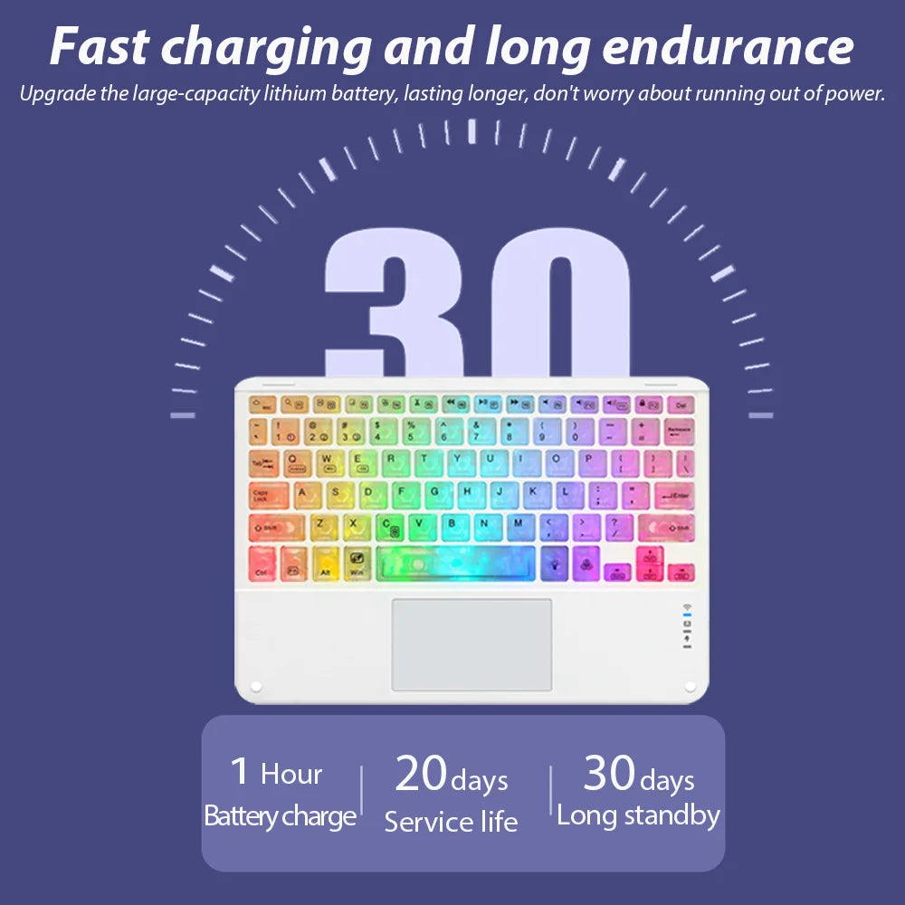 Wireless Backlight Keyboard And Mouse With Touchpad For Apple Huawei Samsung Xiaomi Rechargeable Ultra-Thin Tablet Teclado