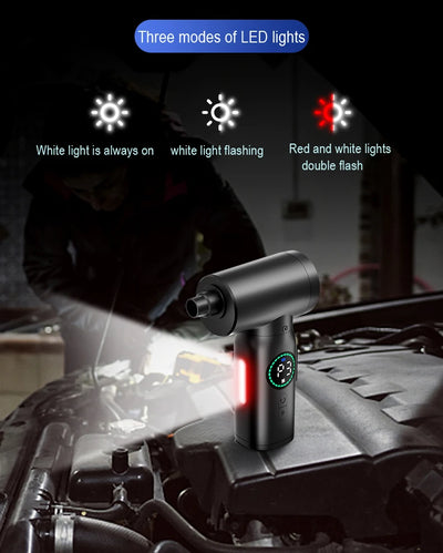 Portable  Air Blower & Vacuum Cleaner 2 in 1 Compressed Air Duster 7500mAh Cordless Duster Blower for Keyboard Computer Cleaning
