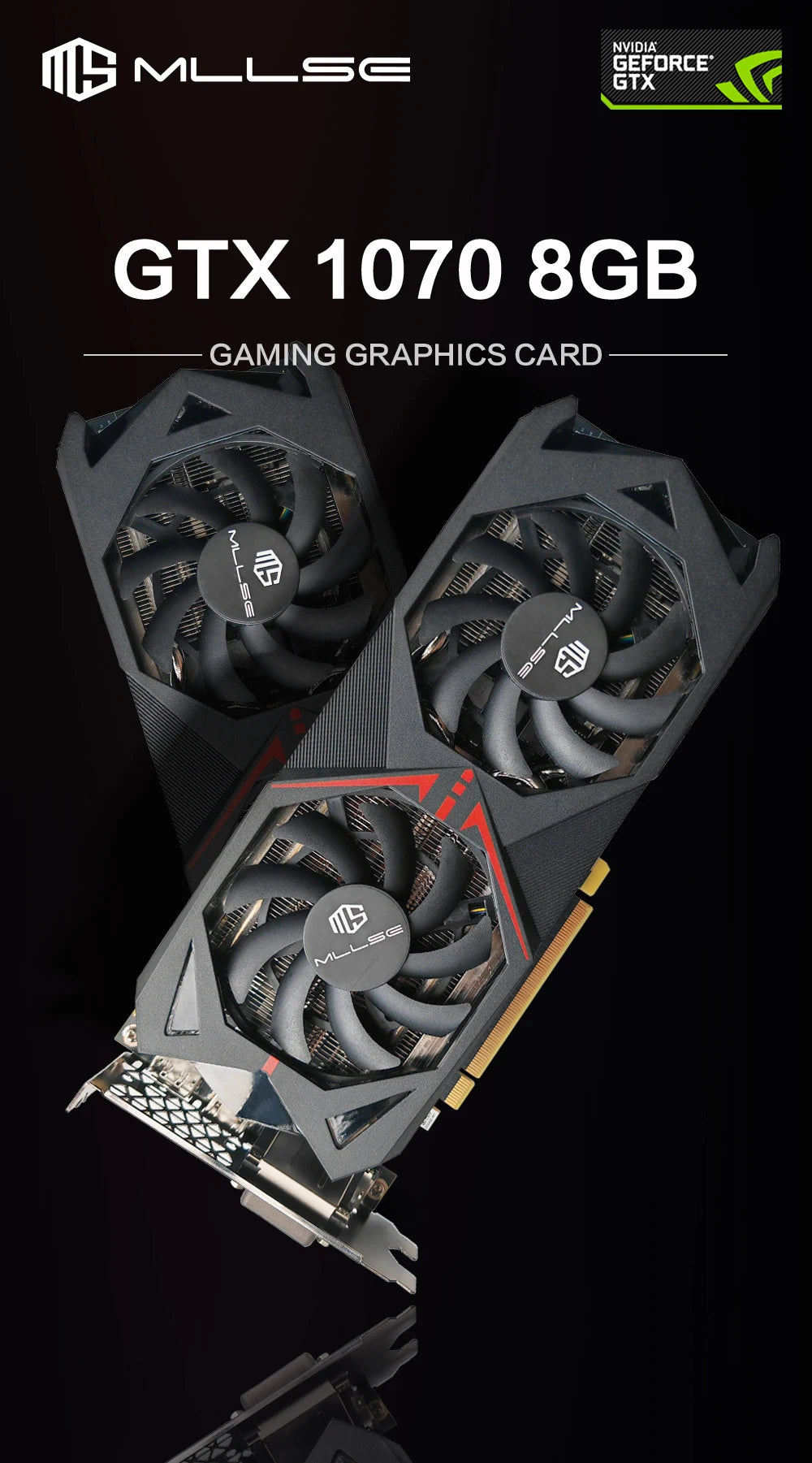 MLLSE Geforce GTX 1070 8GB Graphics Card GDDR5 256Bit PCI-E 3.0×16 8Pin Radeon GPU GTX 1070 Gaming Video Card Placa De Video