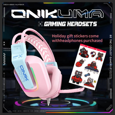 ONIKUMA Wired Over-Ear Headphones - Lightweight, Foldable, Portable, Stereo Bass, Crystal Clear Microphone, Compatible with Smar