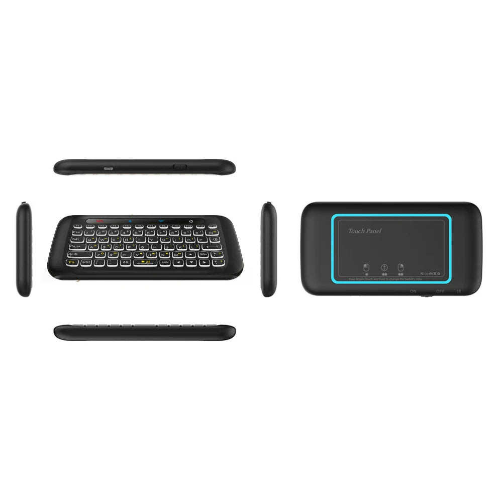 Touch Screen Air Mouse Backlight Keyboard Colorful LED Touchpad Keyboard Wireless Adjustable Brightness with USB Dongle Receiver