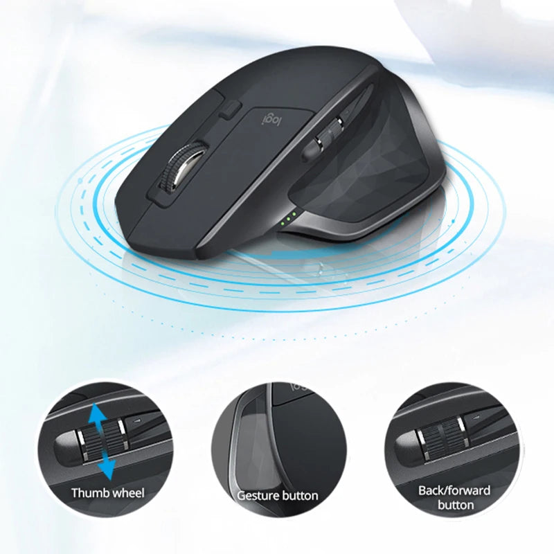 Logitech MX Master2s Wireless Bluetooth Mouse for Office iPad Laptop Desktop Computer Rechargeable Model