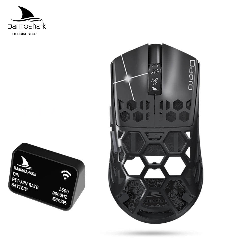 M2 Pro Gaming Mouse Darmoshark Magnesium Alloy Wireless 8K Tri-Mode Computer Game Macro Mouse N52840 PAW3950 40g lightweight