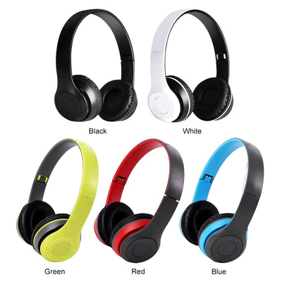 P47 Wireless Over Ear Headset Noise Cancelling Bluetooth-Compatible 5.0 Game Headset Card Mp3 Player Built-in Mic for Smartphone