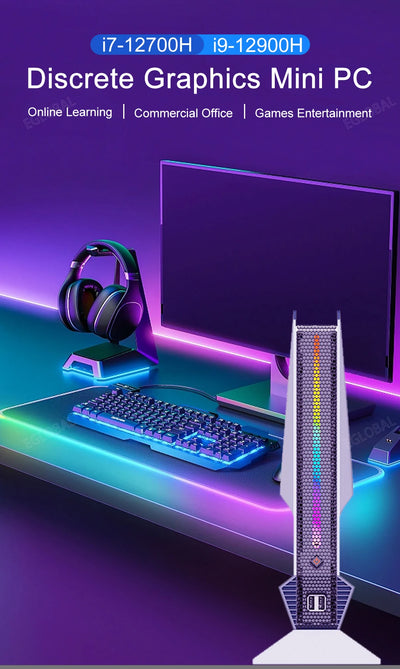 Mini PC Gamer Intel i7 13700H i9 12900H RTX 4060 3050 8G 2xPCIe Windows 11
