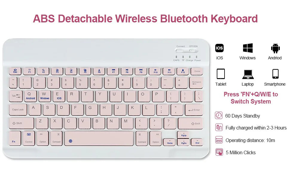 iPad 10th Gen Case with Keyboard Wireless Detachable Folio Keyboard Cover with Mouse Pencil Slot for iPad 10th Gen 10.9Inch 2022