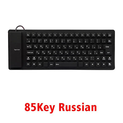 85 Keys Silicon Soft Keyboard USB Plug Play  Wired Gamer Waterproof Russian Keyboard Tablet Desktop Pad PC Tablet