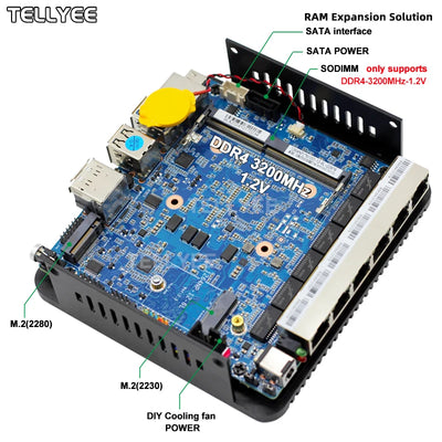 Intel N100 Soft Router 6 Lans i226-V 2.5G Fanless Mini PC