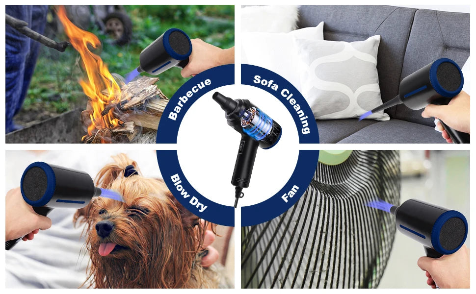 500W Electric Air Blower for Computer Cleaner,Compressed Air Duster, Compressed Air Can,Handy Dust for PC Keyboard Cleaning