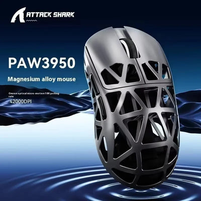 ATTACK SHARK  R2 Magnesium Alloy Wireless Mouse PAW3950 Lightweight Gaming Esports Bluetooth Three-Mode 8k Gaming Office Mouse
