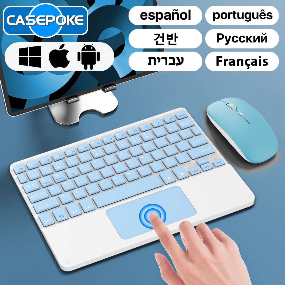 Wireless Keyboard with Touchpad for Android iOS Windows Bluetooth Keyboard and Mouse For Samsung Apple Lenovo Phone Tablet