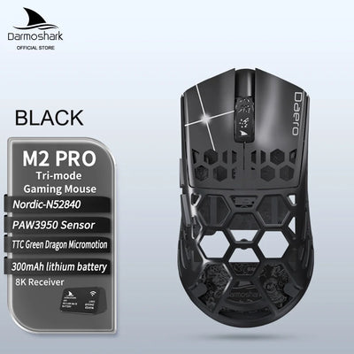 M2 Pro Gaming Mouse Darmoshark Magnesium Alloy Wireless 8K Tri-Mode Computer Game Macro Mouse N52840 PAW3950 40g lightweight