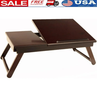 Foldable Wooden Lap Desk with Drawer Perfect Study Reading Work Convenience Easy to Wipe Clean